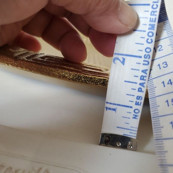 Gold Tone Metal Decorative Home Decor Wall Hanging Art Oval Platter Threshold - Picture 15 of 16